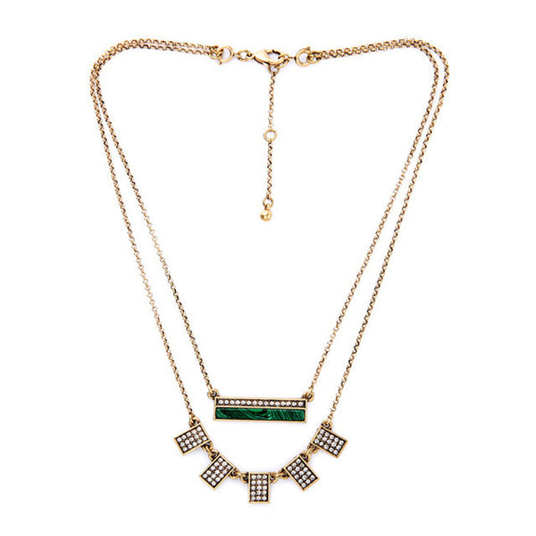 Aztec Crystal Bar Necklace
