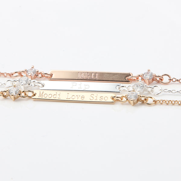 Custom Crystal Bar Bracelet