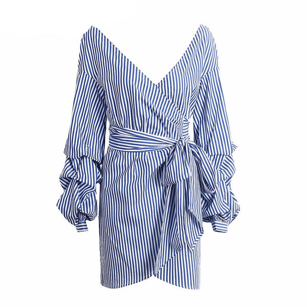 Pin Stripe Wrap Dress