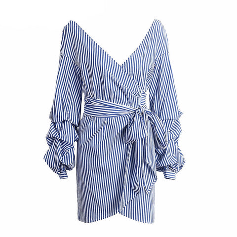 Pin Stripe Wrap Dress