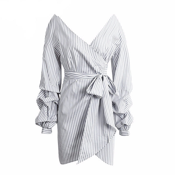Pin Stripe Wrap Dress