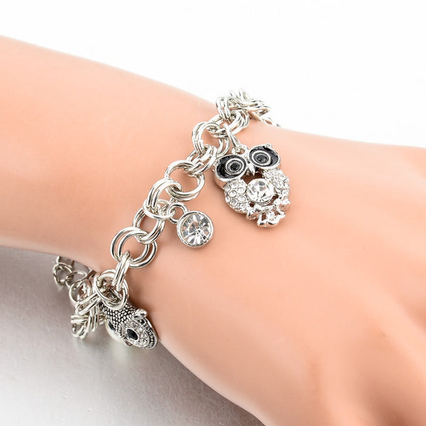 Gold Owl Charm Bracelet