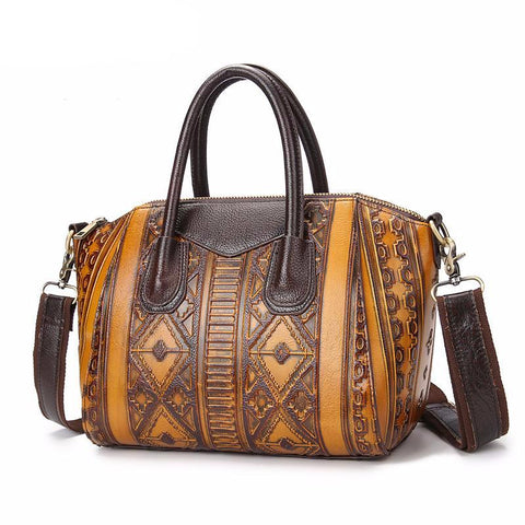 Tribal Vintage Leather Handbag