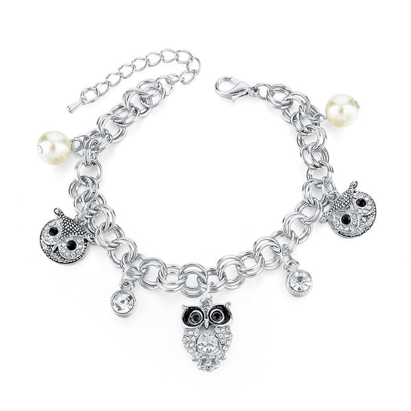 Gold Owl Charm Bracelet