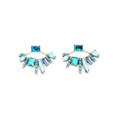 Natural Stone Ear Jacket Studs