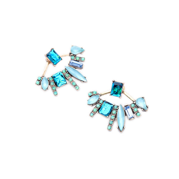 Natural Stone Ear Jacket Studs