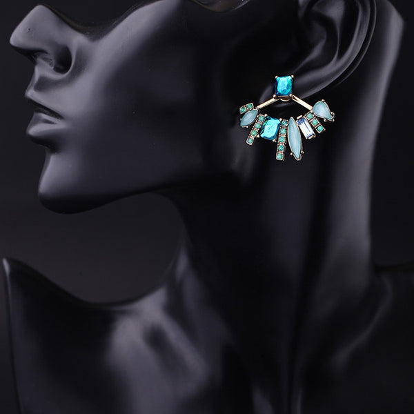 Natural Stone Ear Jacket Studs