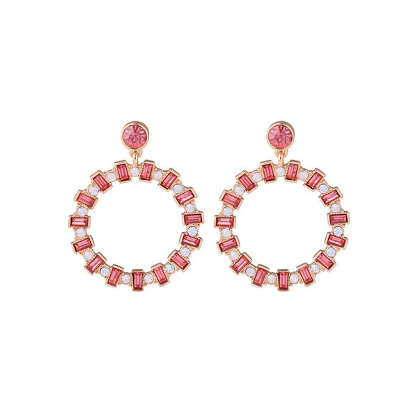 Emerald Pearl Circle Earrings