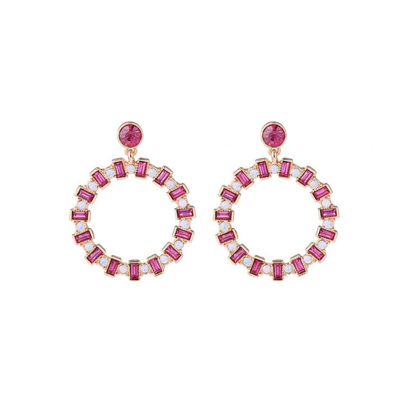 Emerald Pearl Circle Earrings