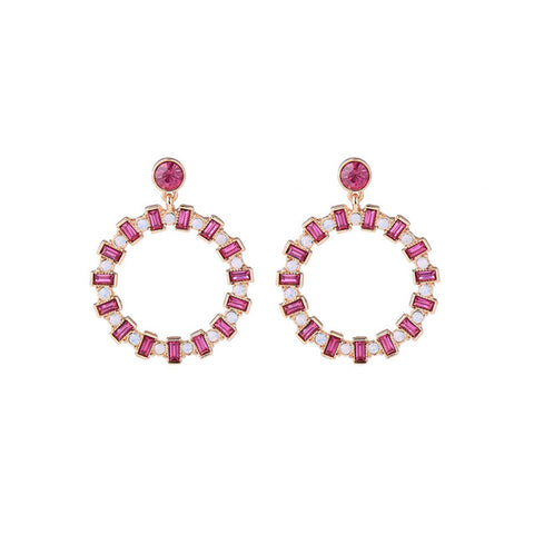 Emerald Pearl Circle Earrings