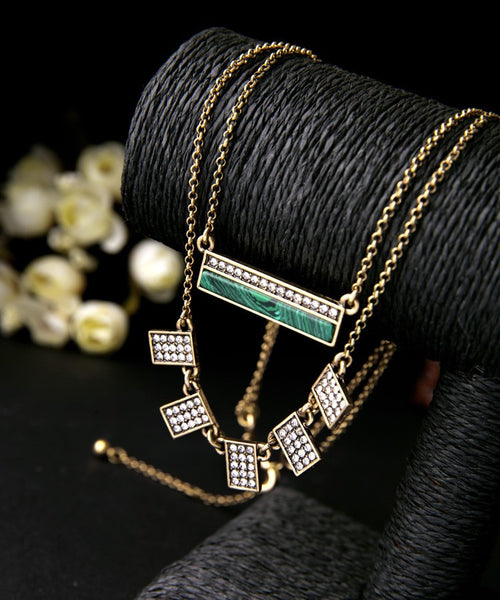 Aztec Crystal Bar Necklace