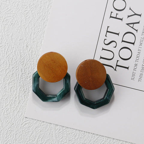 Resin Wood Earring