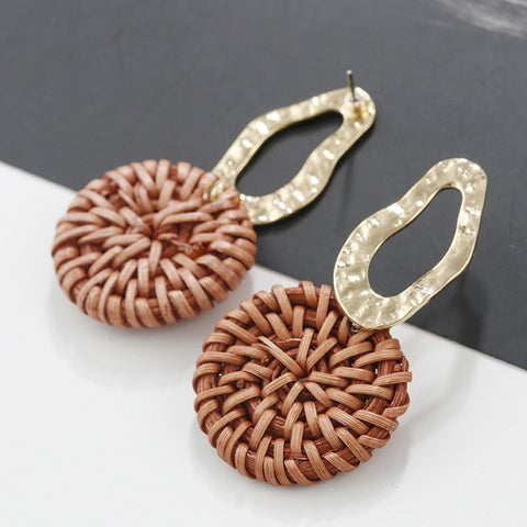 Gold Vine Braid Earrings