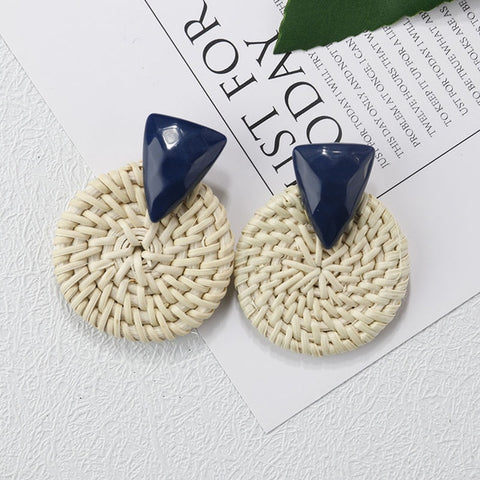 Braided Straw Earrings