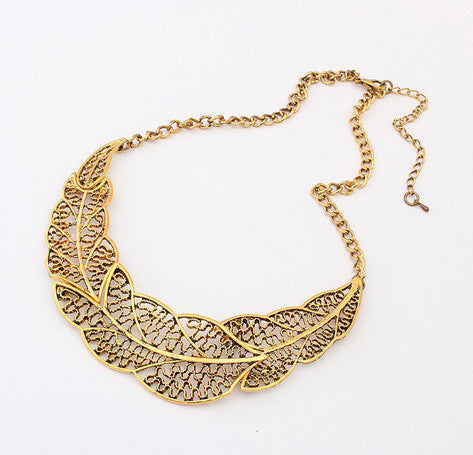 Gold Leaf Link Necklace
