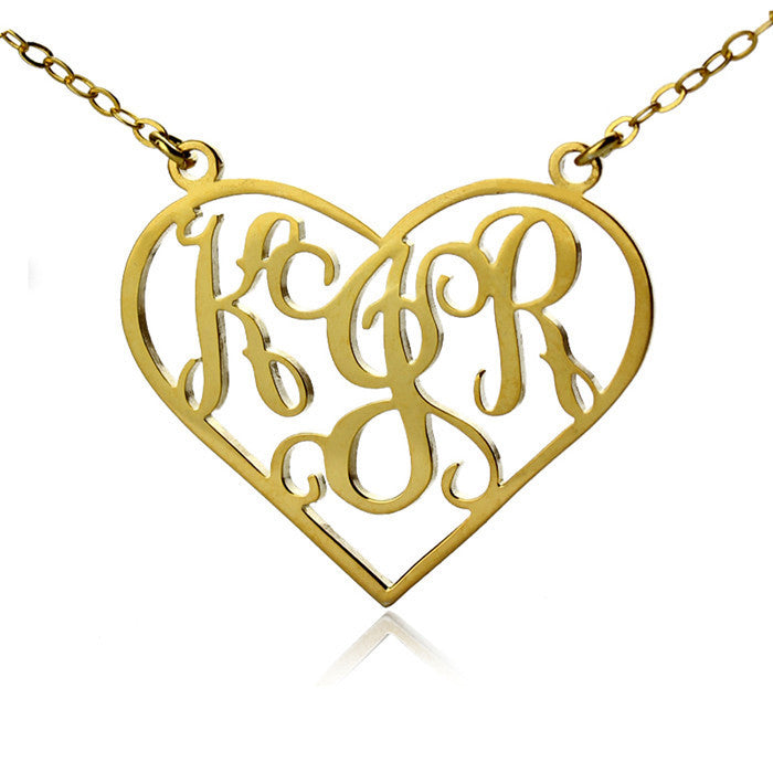 Monogram Initial Heart Necklace