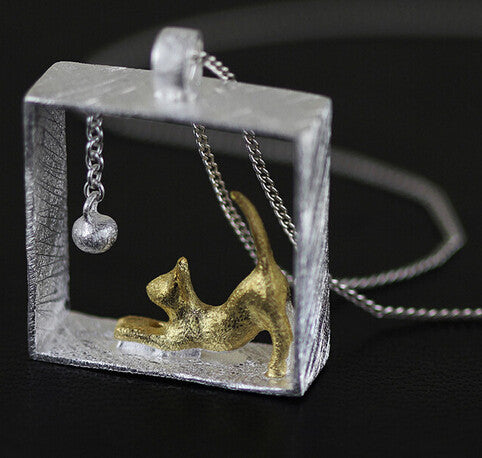 Square Prism Cat Necklace