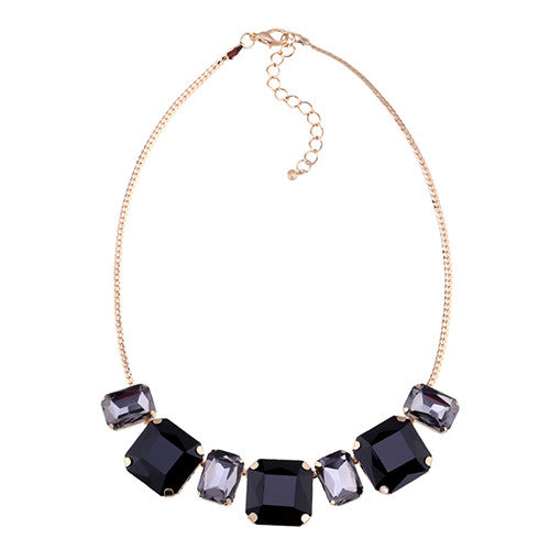 Crystal M Cube Necklace