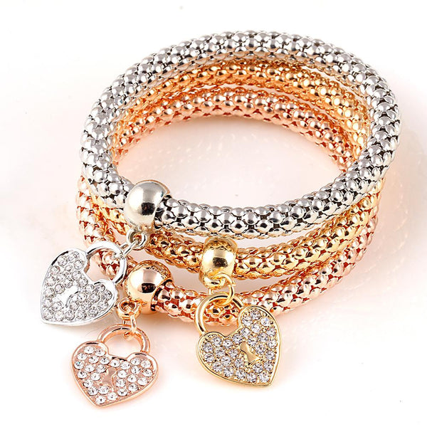3 pcs Crystal Charm Bracelet