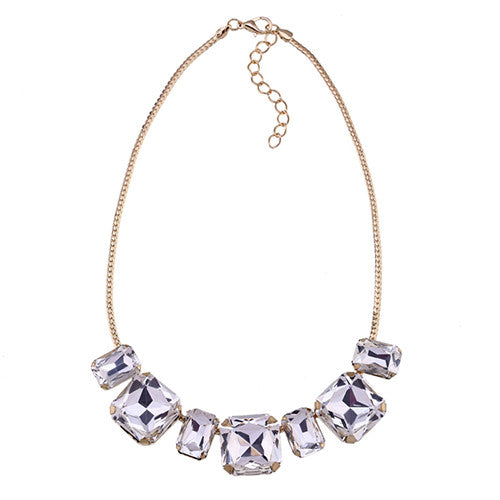 Crystal M Cube Necklace