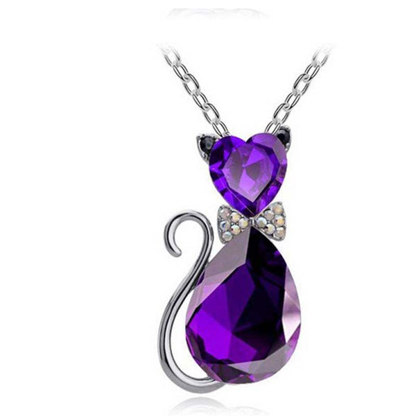 Crystal Cat Pendant Necklaces- Mark Down 60%