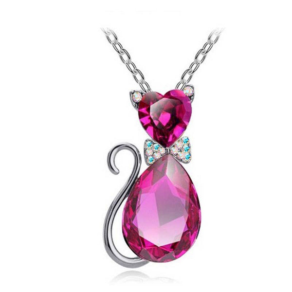 Crystal Cat Pendant Necklaces- Mark Down 60%