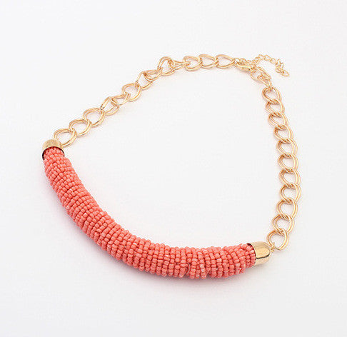 Beaded M Coil Necklace- 20% OFF