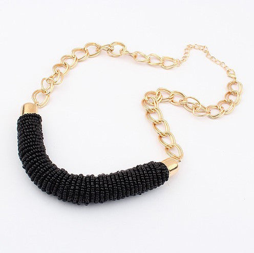 Beaded M Coil Necklace- 20% OFF